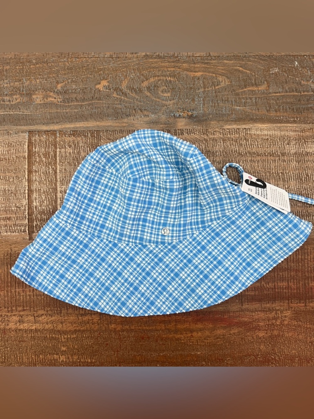 lululemon athletica Kids' Light Blue Plaid Bucket Hat
